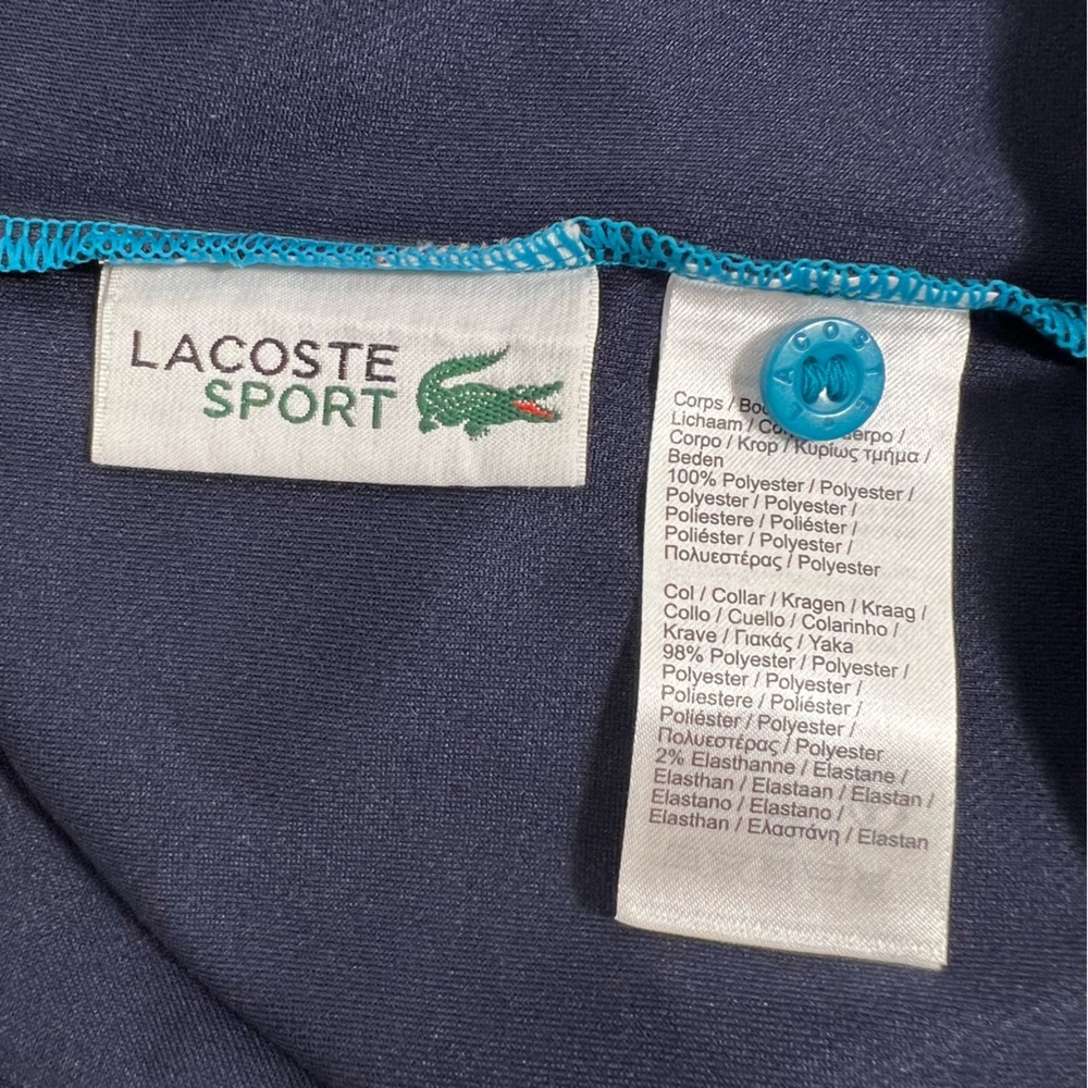 LACOSTE SPORT ULTRA DRY RESISTANT PIQUÉ COLOR-BLOCK POLO SHIRT - Picture 7 of 11